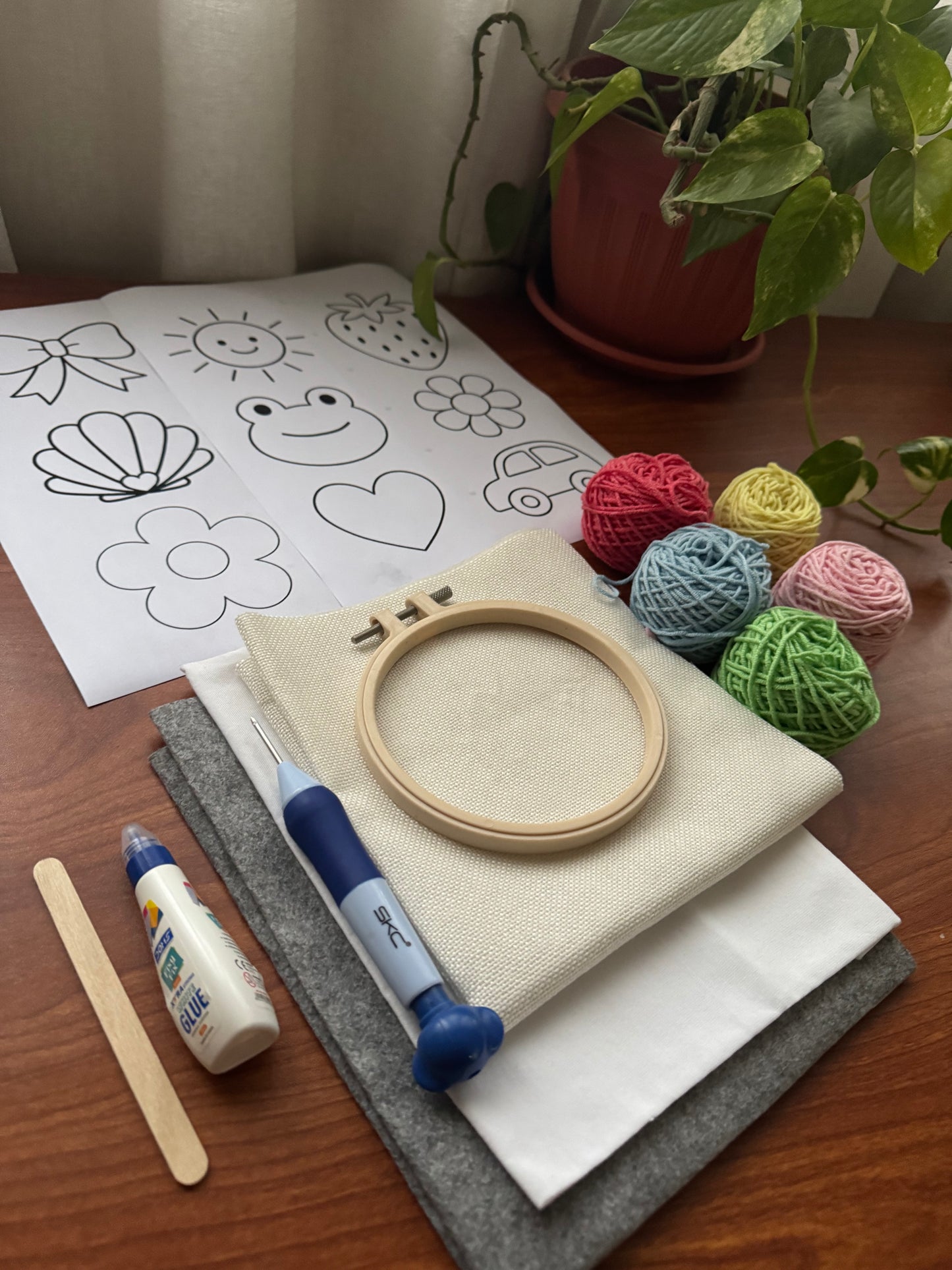 Mini punch needle kit for kids 👧🏻🧒🏻