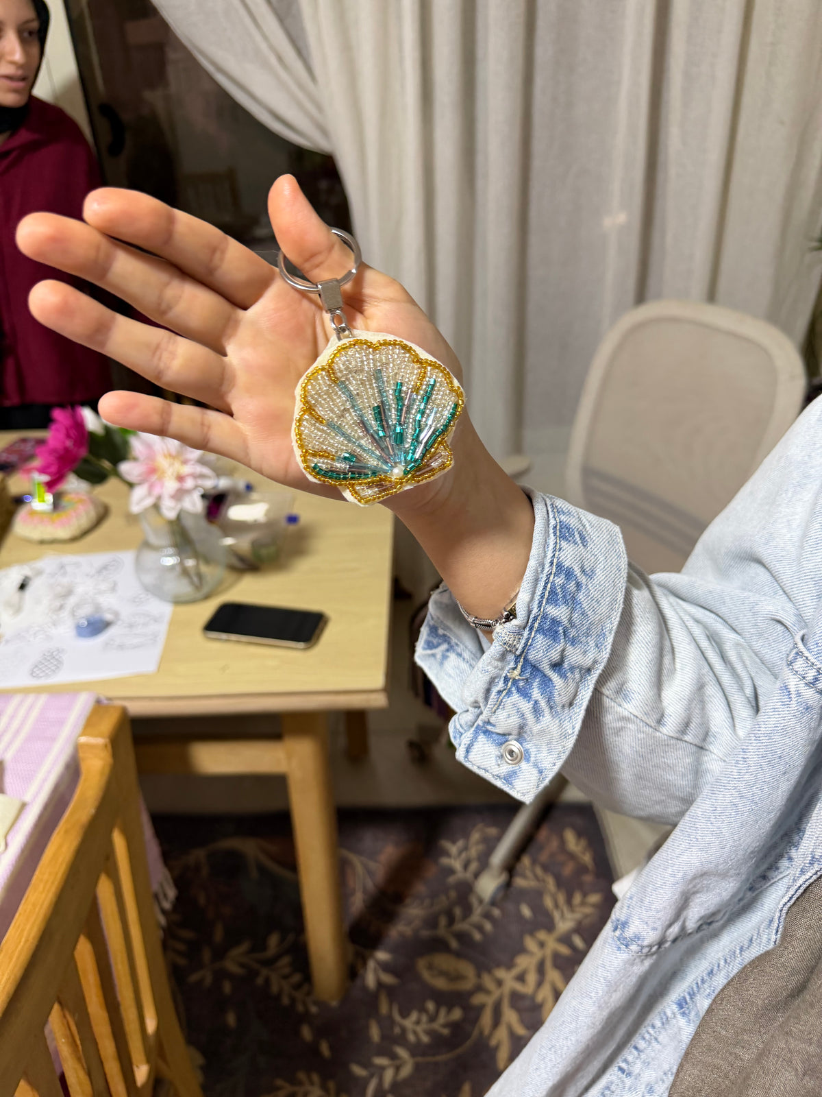 Beaded embroidered workshop 🧵🪡