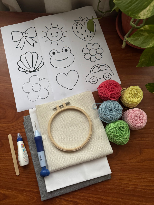 Mini punch needle kit for kids 👧🏻🧒🏻