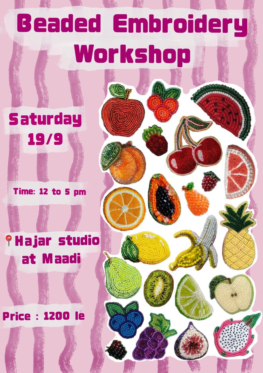 Beaded embroidered workshop 🧵🪡